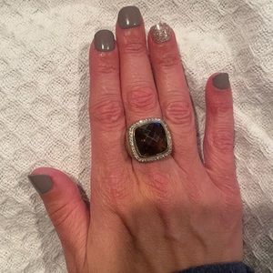 ⭐️ David Yurman DY 15mm Albion Ring diamonds smokey quartz topaz⭐️